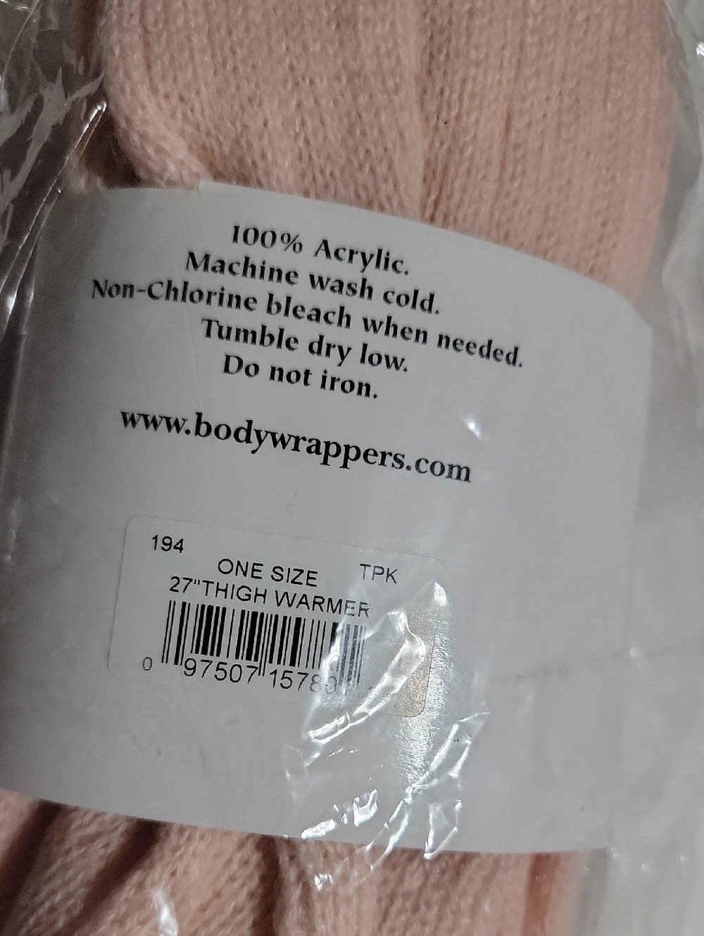 Nwt Body Wrappers Adult 27" Stirrup Knit Leg Warmers Ribbed OTK Theatrical Pink - Picture 3 of 3